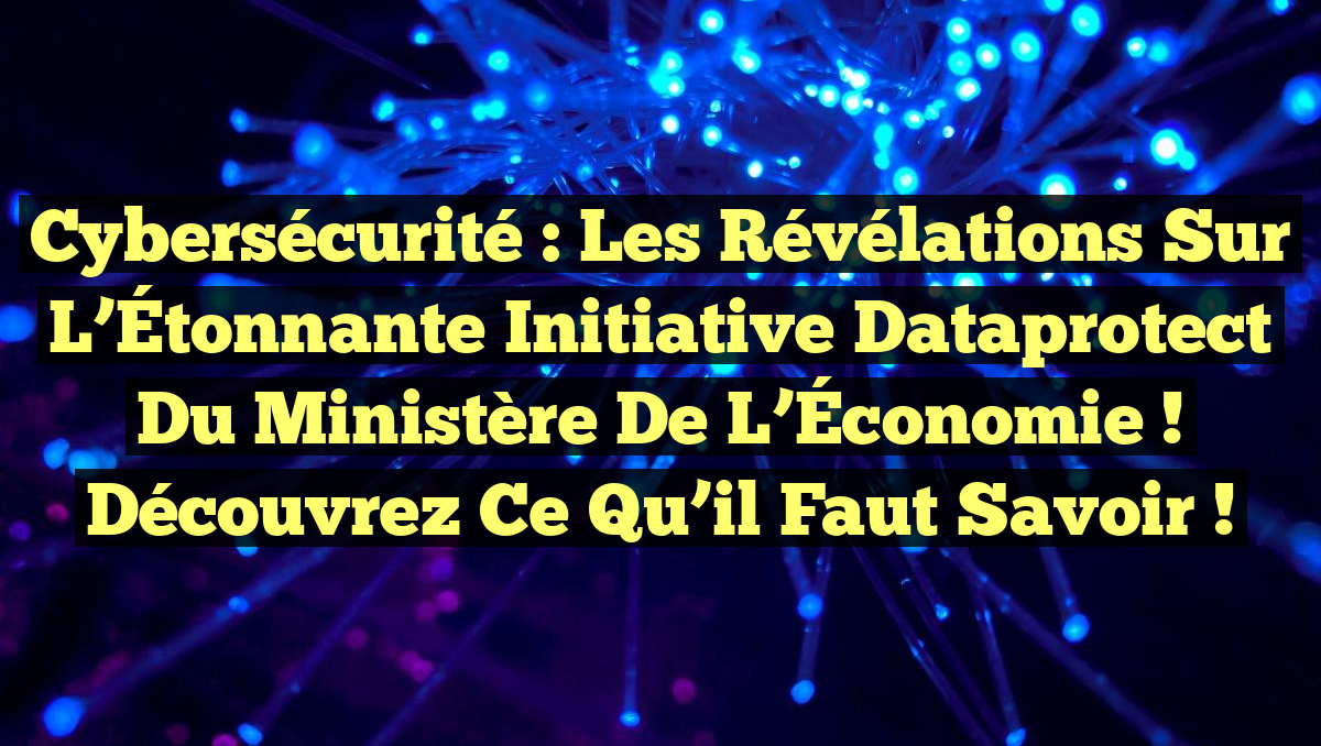 Cybersécurité : Les Révélations Sur l’Étonnante Initiative Dataprotect du Ministère de l’Économie ! Découvrez Ce Qu&rsquo;il Faut Savoir !
