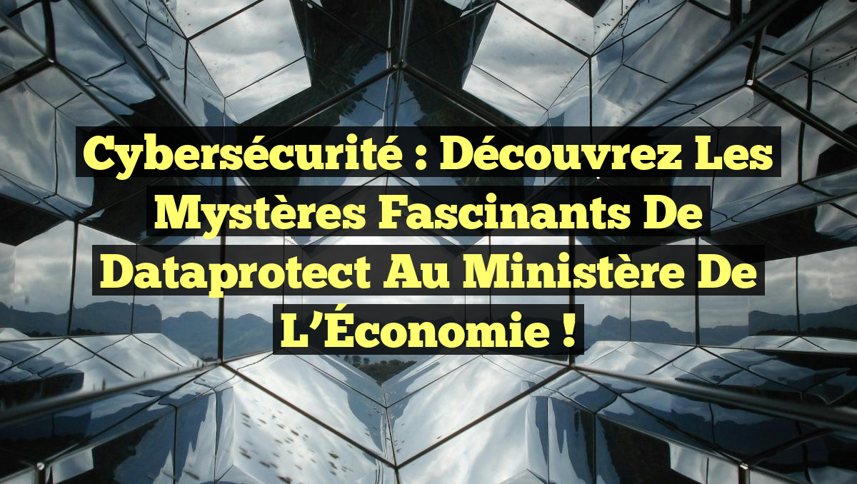 Cybersécurité : Découvrez les Mystères Fascinants de Dataprotect au Ministère de l’Économie !
