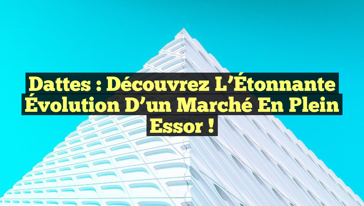Dattes : Découvrez l&rsquo;Étonnante Évolution d&rsquo;un Marché en Plein Essor !