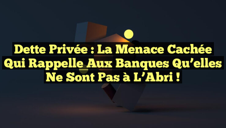 Dette Privée : La Menace Cachée Qui Rappelle aux Banques Qu’elles ne Sont Pas à l’Abri !