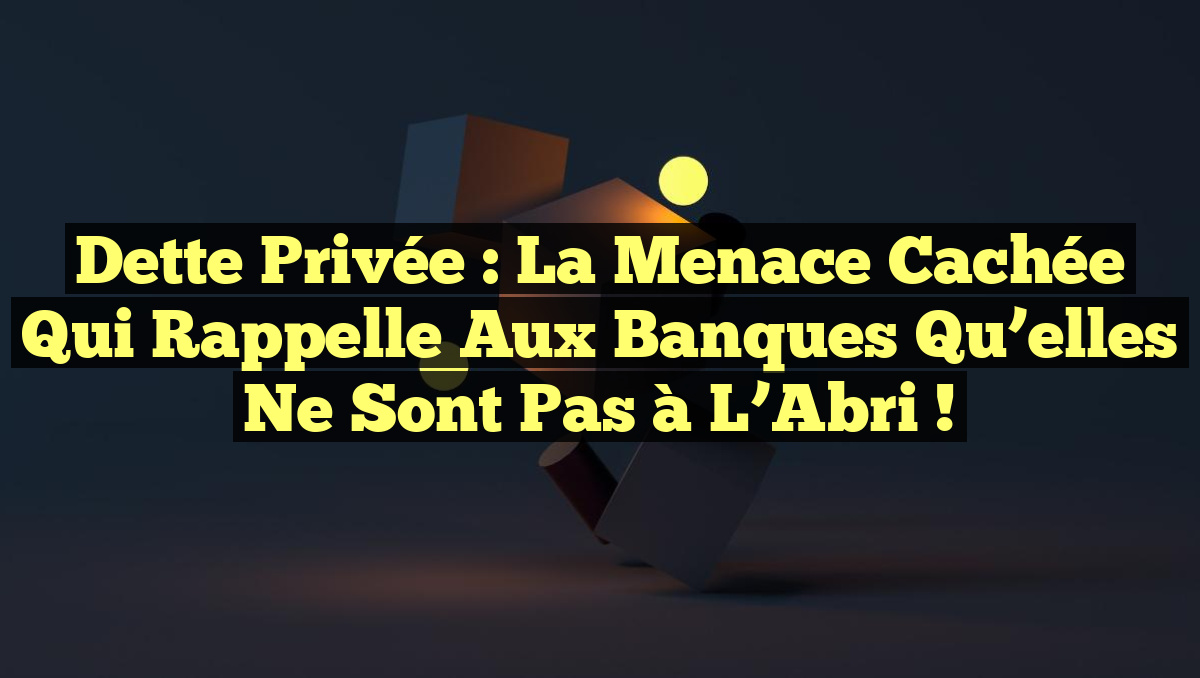 Dette Privée : La Menace Cachée Qui Rappelle aux Banques Qu&rsquo;elles ne Sont Pas à l&rsquo;Abri !