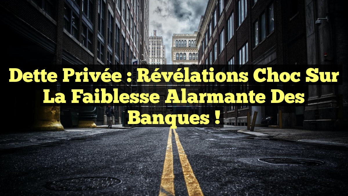Dette Privée : Révélations Choc sur la Faiblesse Alarmante des Banques !