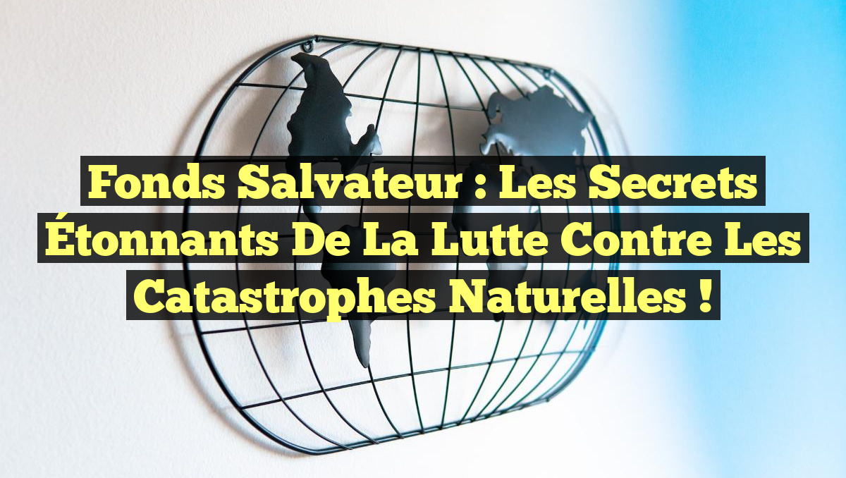 Fonds Salvateur : Les Secrets Étonnants de la Lutte Contre les Catastrophes Naturelles !