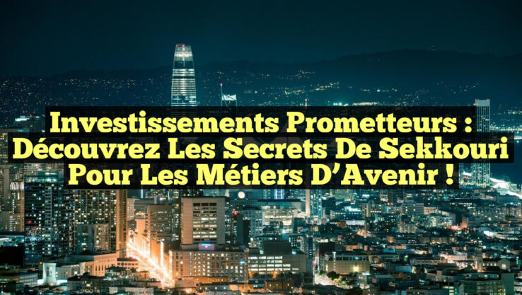 Investissements Prometteurs : Découvrez les Secrets de Sekkouri pour les Métiers d’Avenir !
