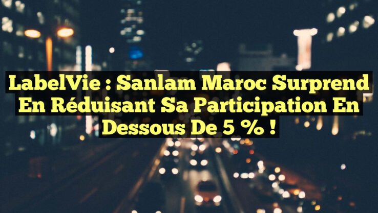 LabelVie : Sanlam Maroc surprend en réduisant sa participation en dessous de 5 % !