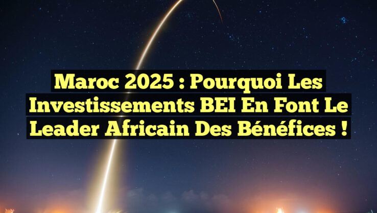 Maroc 2025 : Pourquoi les Investissements BEI en Font le Leader Africain des Bénéfices !