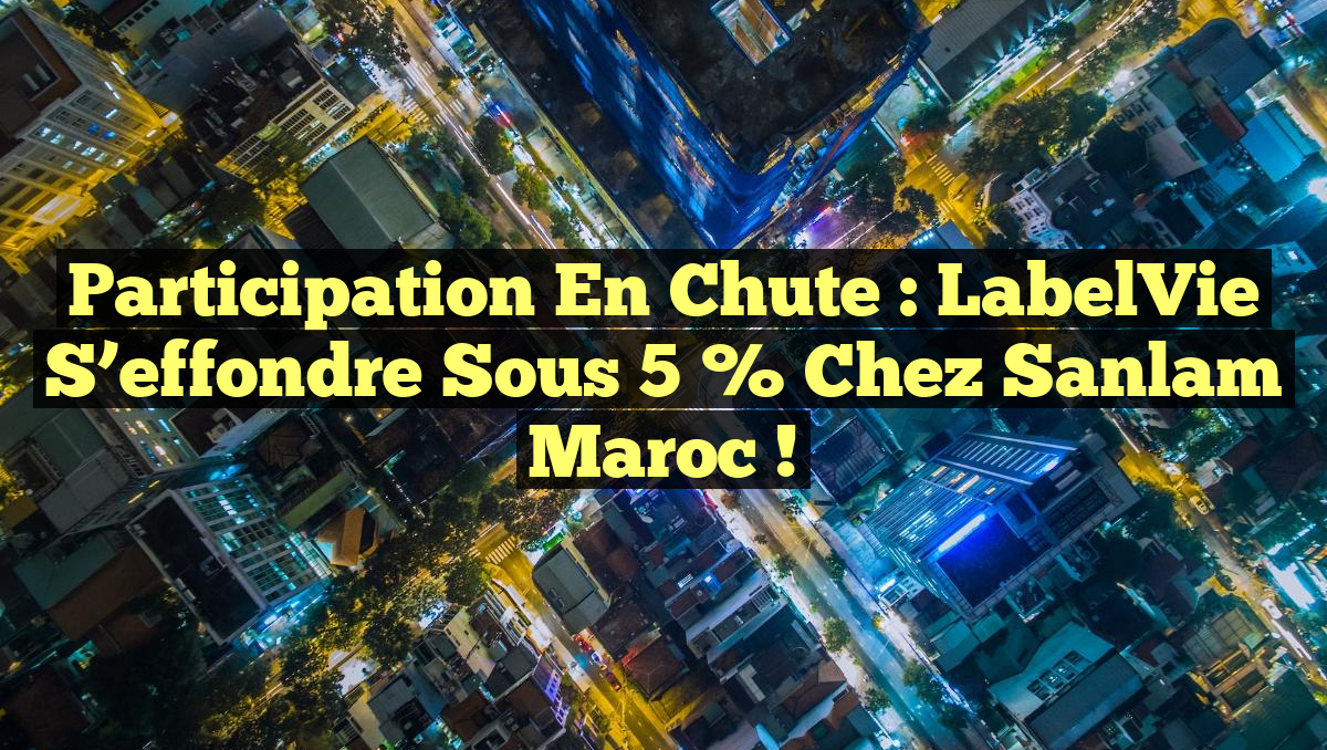 Participation en Chute : LabelVie s&rsquo;effondre sous 5 % chez Sanlam Maroc !