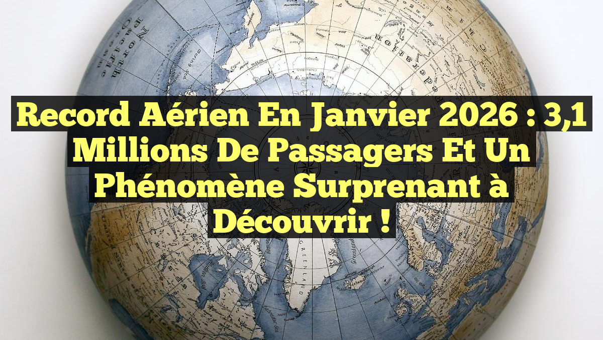 Record aérien en janvier 2026 : 3,1 millions de passagers et un phénomène surprenant à découvrir !