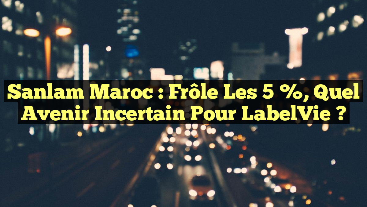 Sanlam Maroc : Frôle les 5 %, quel avenir incertain pour LabelVie ?