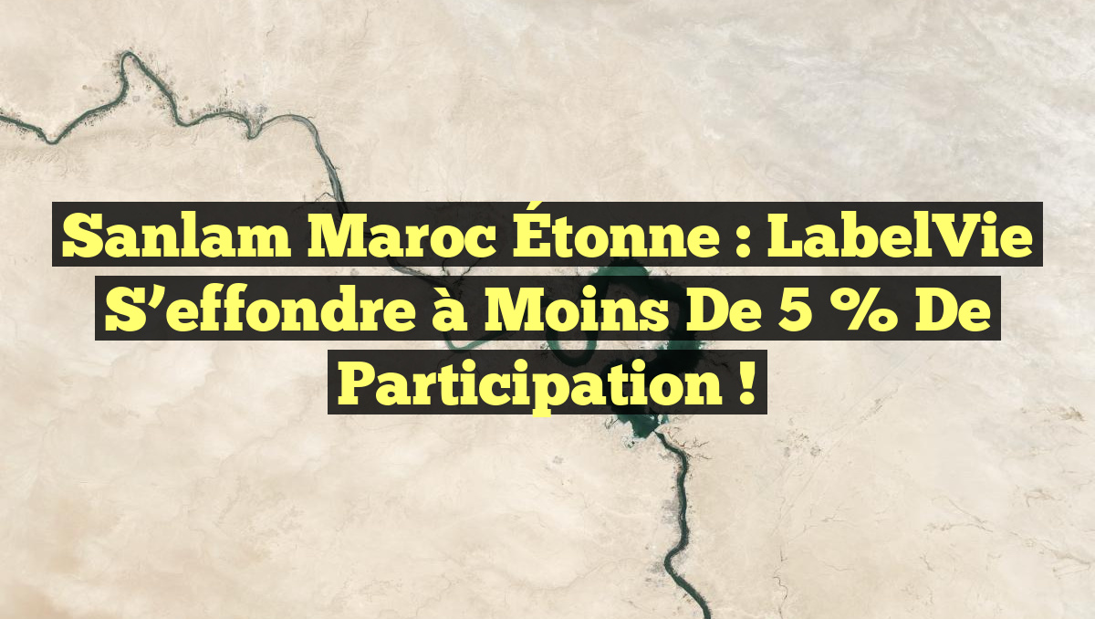 Sanlam Maroc Étonne : LabelVie s&rsquo;effondre à Moins de 5 % de Participation !