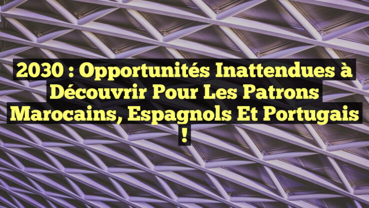 2030 : Opportunités Inattendues à Découvrir pour les Patrons Marocains, Espagnols et Portugais !