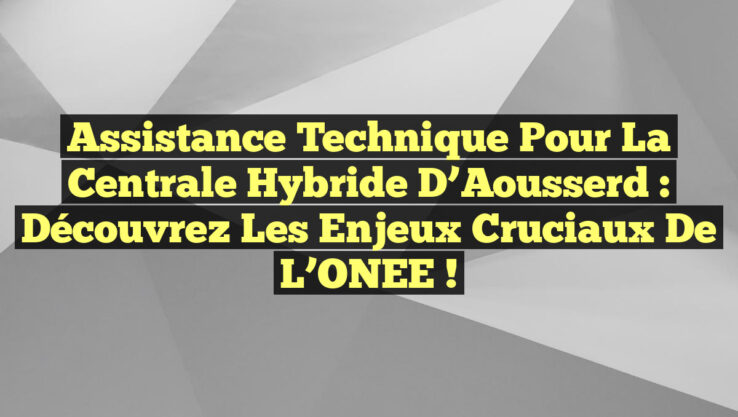 Assistance Technique pour la Centrale Hybride d’Aousserd : Découvrez les Enjeux Cruciaux de l’ONEE !
