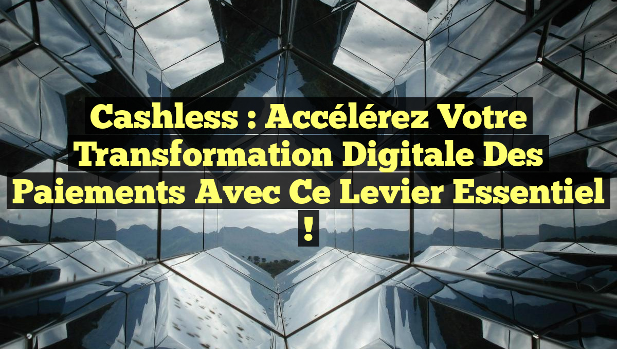 Cashless : Accélérez votre transformation digitale des paiements avec ce levier essentiel !