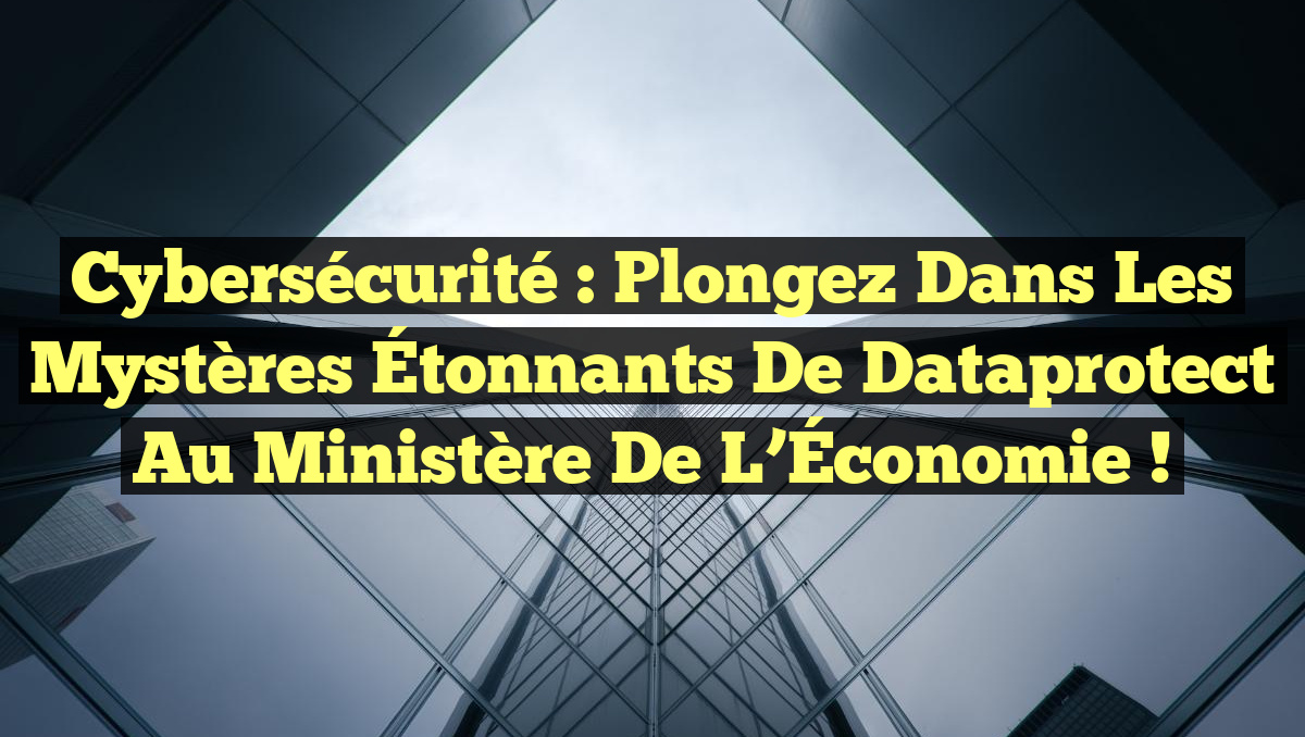 Cybersécurité : Plongez dans les Mystères Étonnants de Dataprotect au Ministère de l’Économie !