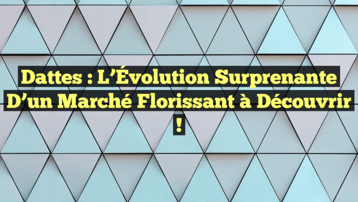 Dattes : L’Évolution Surprenante d’un Marché Florissant à Découvrir !