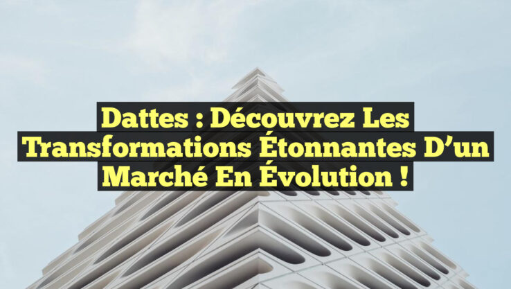 Dattes : Découvrez les Transformations Étonnantes d’un Marché en Évolution !