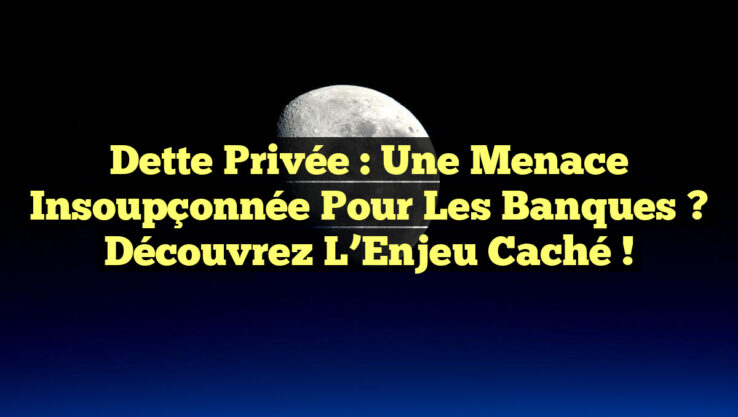Dette Privée : Une Menace Insoupçonnée pour les Banques ? Découvrez l’Enjeu Caché !