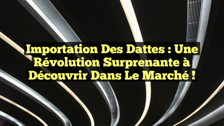 Importation des Dattes : Une Révolution Surprenante à Découvrir dans le Marché !