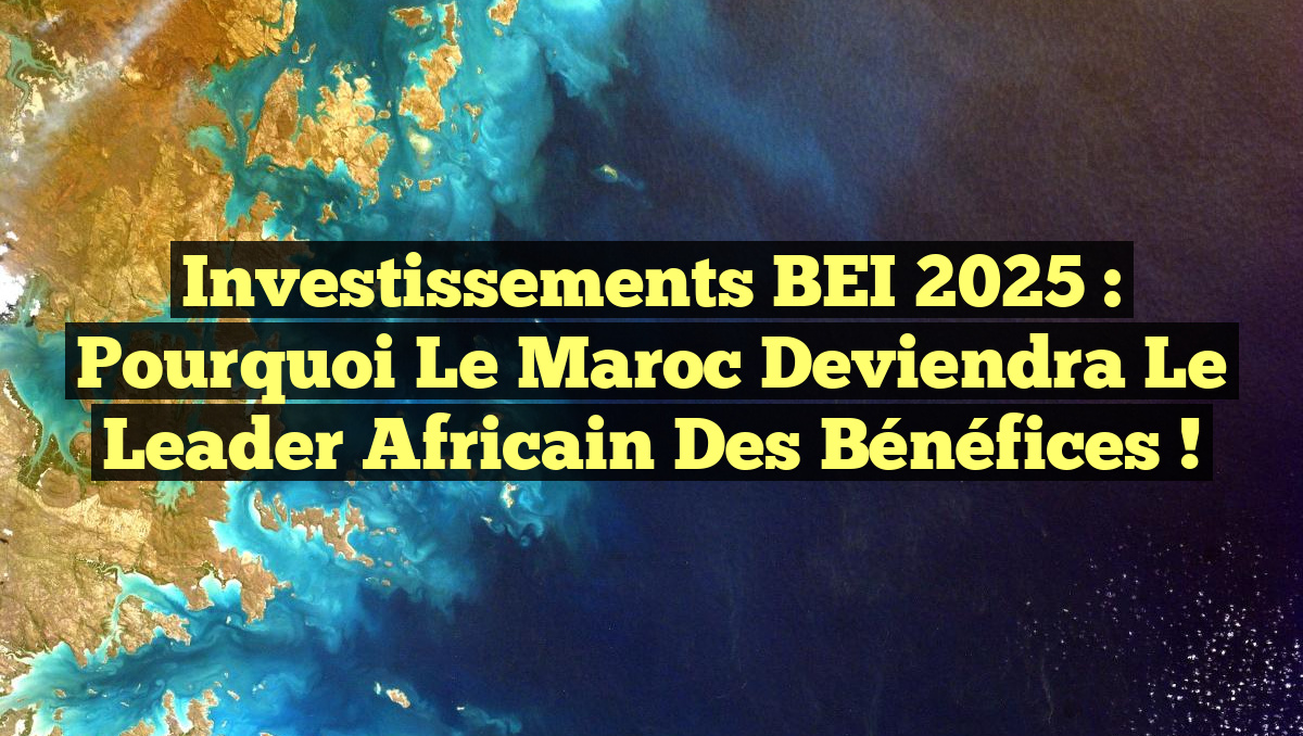 Investissements BEI 2025 : Pourquoi le Maroc deviendra le Leader Africain des Bénéfices !