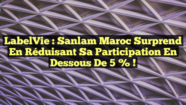 LabelVie : Sanlam Maroc surprend en réduisant sa participation en dessous de 5 % !