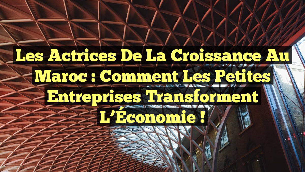 Les Actrices de la Croissance au Maroc : Comment les Petites Entreprises Transforment l&rsquo;Économie !