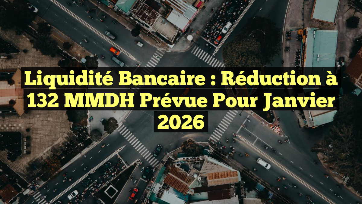 Liquidité bancaire : Réduction à 132 MMDH prévue pour janvier 2026