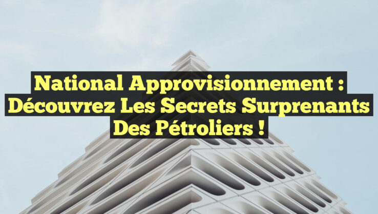 National Approvisionnement : Découvrez les Secrets Surprenants des Pétroliers !