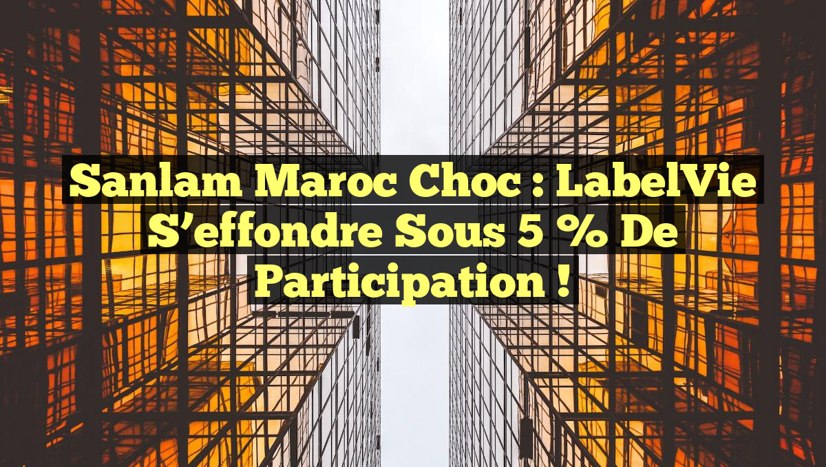 Sanlam Maroc Choc : LabelVie s&rsquo;effondre sous 5 % de Participation !