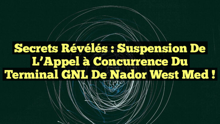 Secrets Révélés : Suspension de l’Appel à Concurrence du Terminal GNL de Nador West Med !