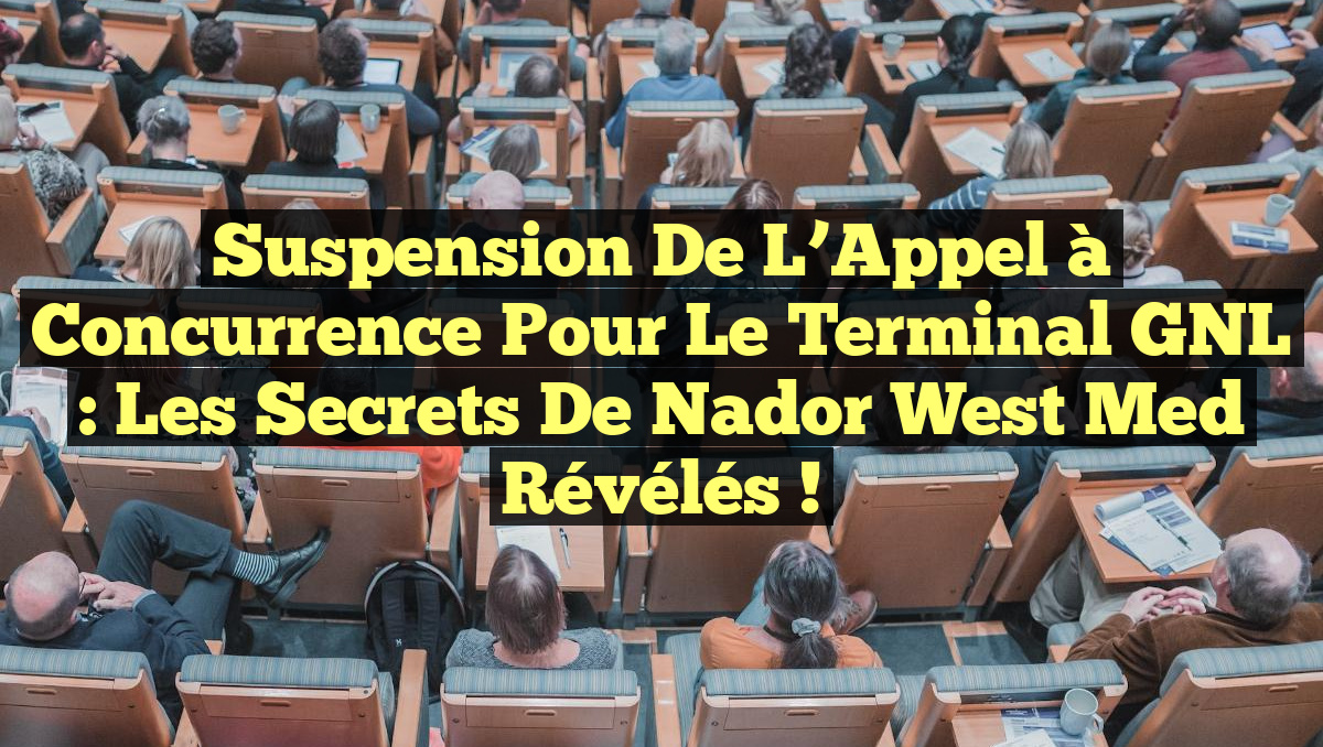 Suspension de l&rsquo;Appel à Concurrence pour le Terminal GNL : Les Secrets de Nador West Med Révélés !