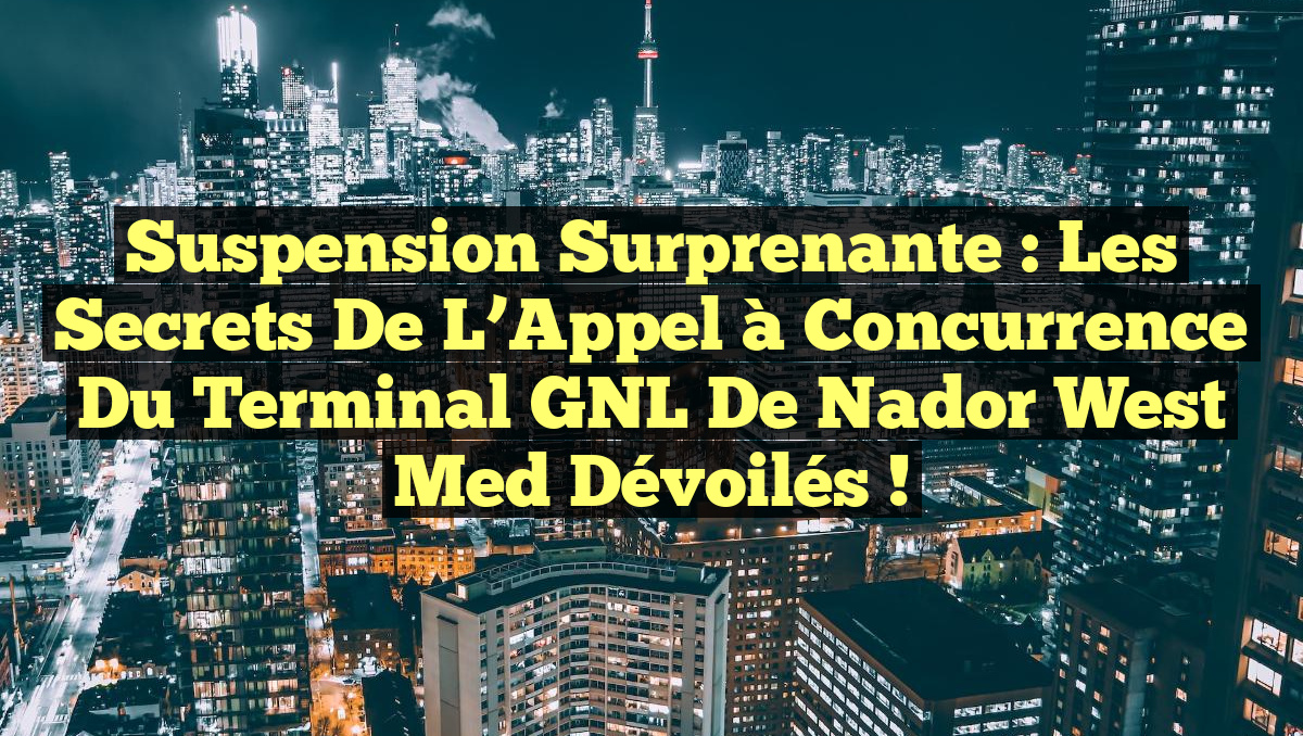 Suspension Surprenante : Les Secrets de l’Appel à Concurrence du Terminal GNL de Nador West Med Dévoilés !