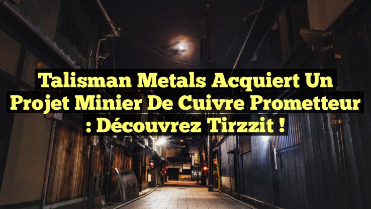 Talisman Metals Acquiert un Projet Minier de Cuivre Prometteur : Découvrez Tirzzit !