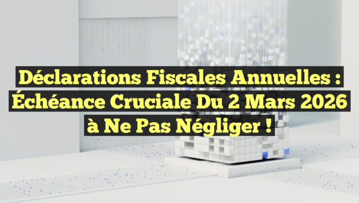 Déclarations fiscales annuelles : Échéance cruciale du 2 mars 2026 à ne pas négliger !