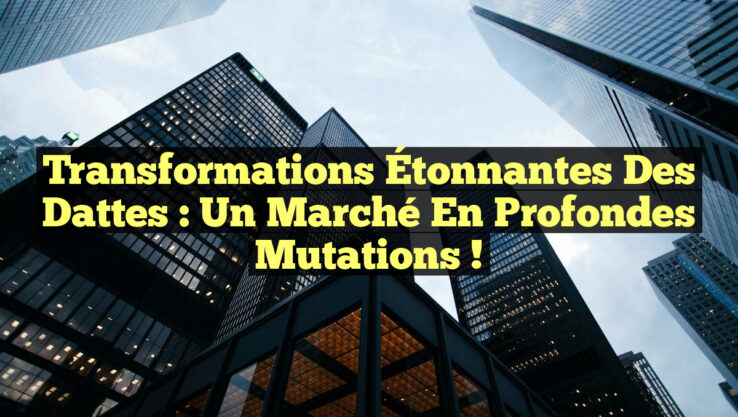 Transformations Étonnantes des Dattes : Un Marché en Profondes Mutations !
