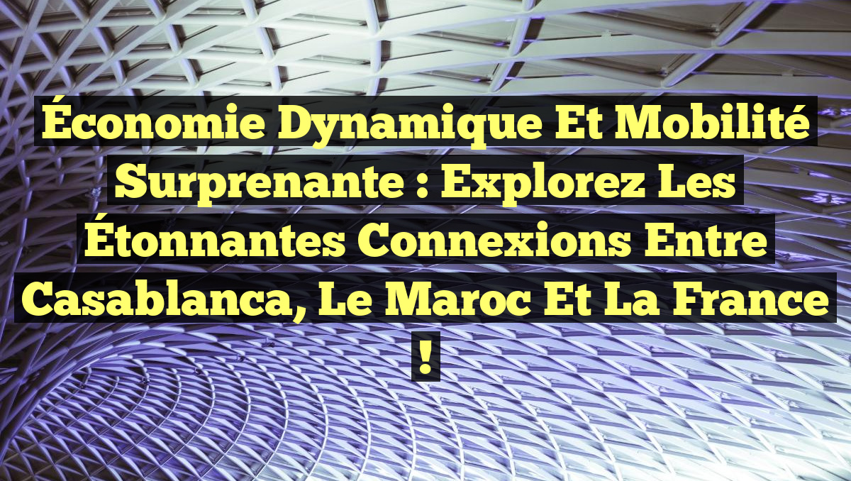 Économie Dynamique et Mobilité Surprenante : Explorez les Étonnantes Connexions entre Casablanca, le Maroc et la France !
