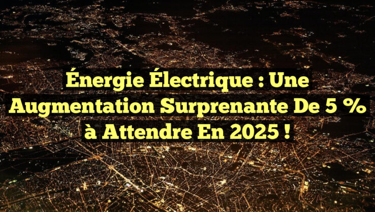 Énergie Électrique : Une Augmentation Surprenante de 5 % à Attendre en 2025 !