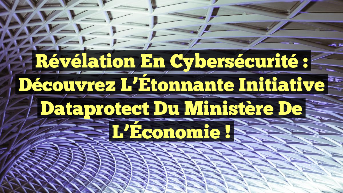 Révélation en Cybersécurité : Découvrez l’Étonnante Initiative Dataprotect du Ministère de l’Économie !